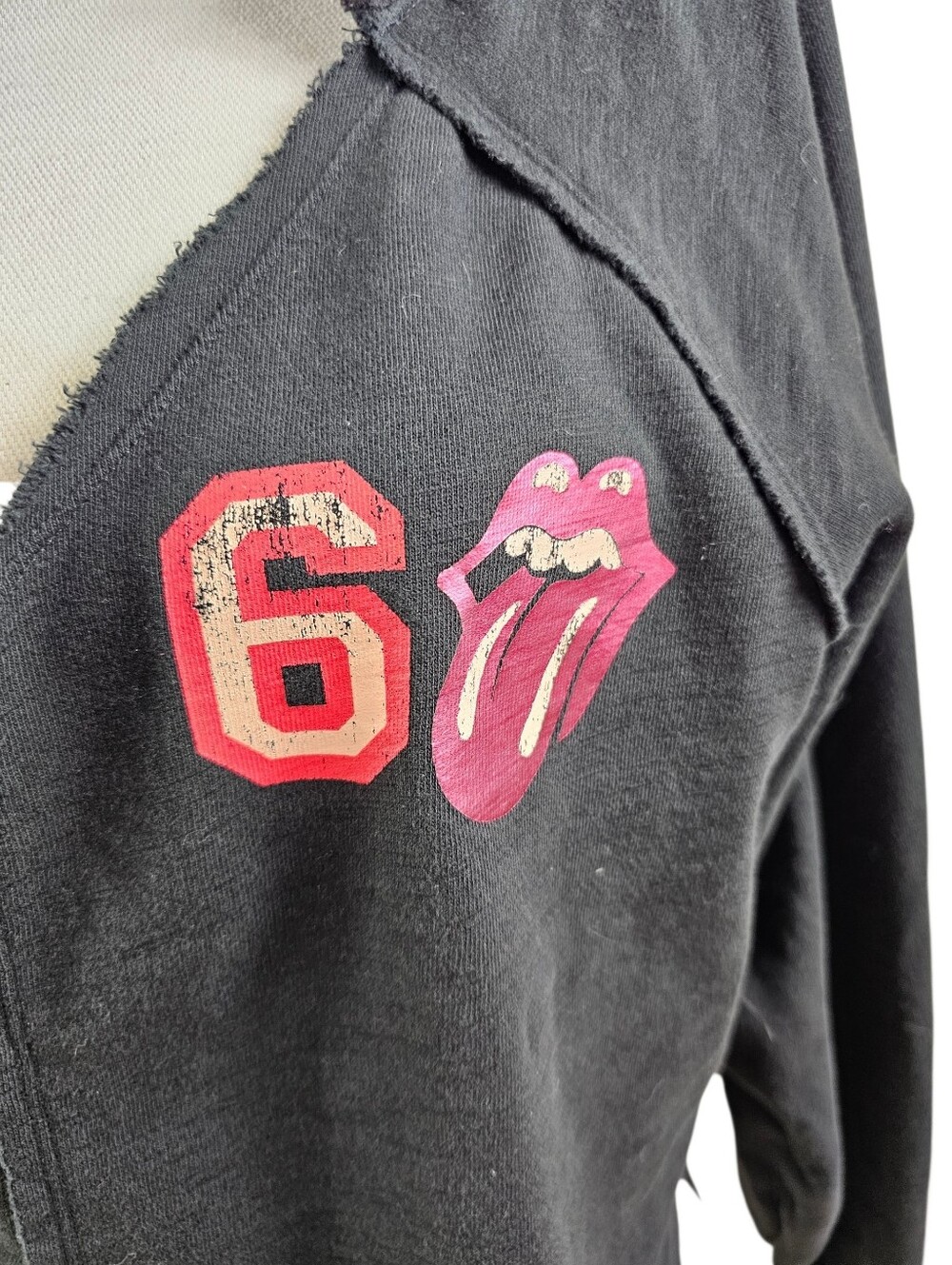PILCRO Anthropologie Rolling Stones Distressed Sweatshirt In S - Picture 7 of 12